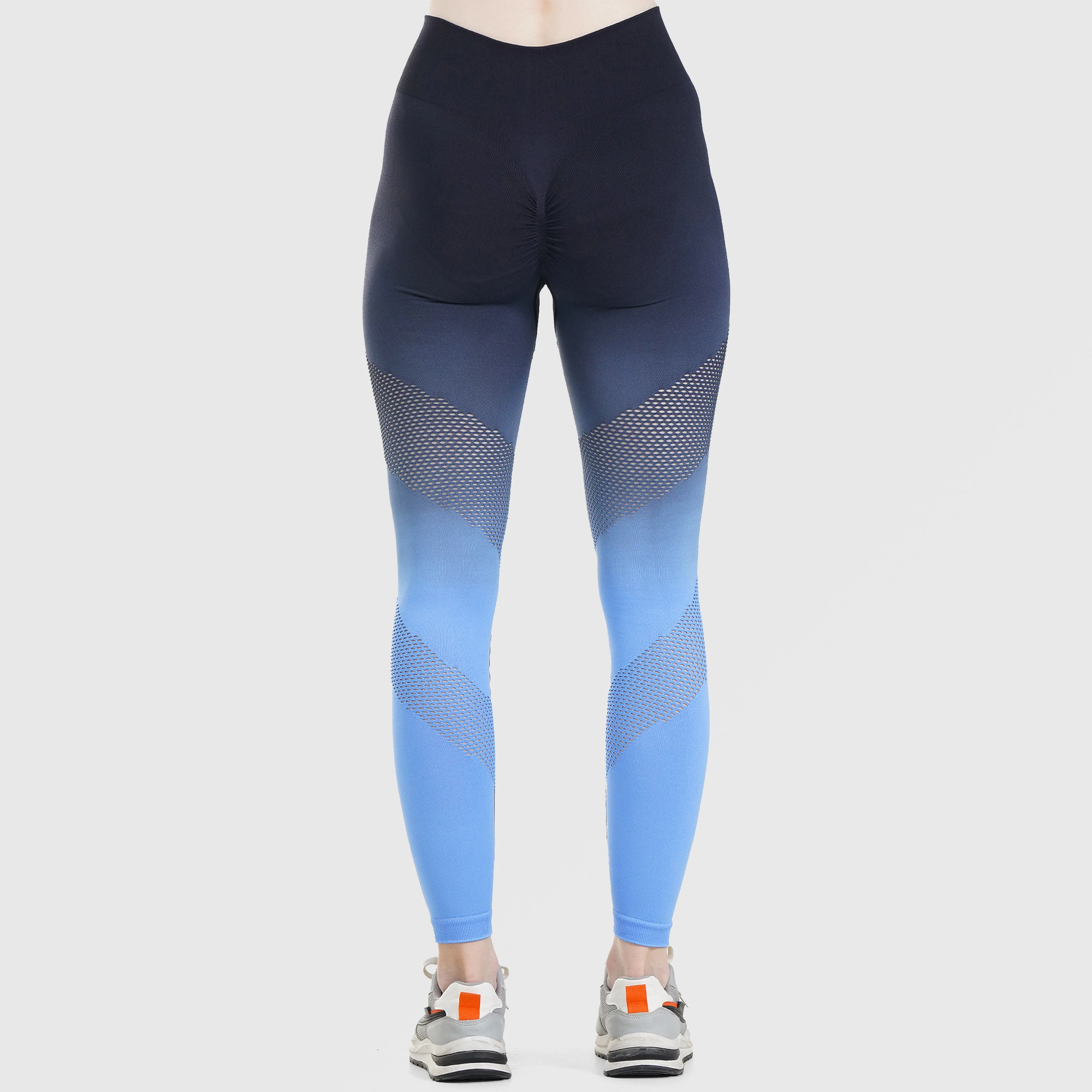 Futuristic Breathable Seamless Leggings (Blue)