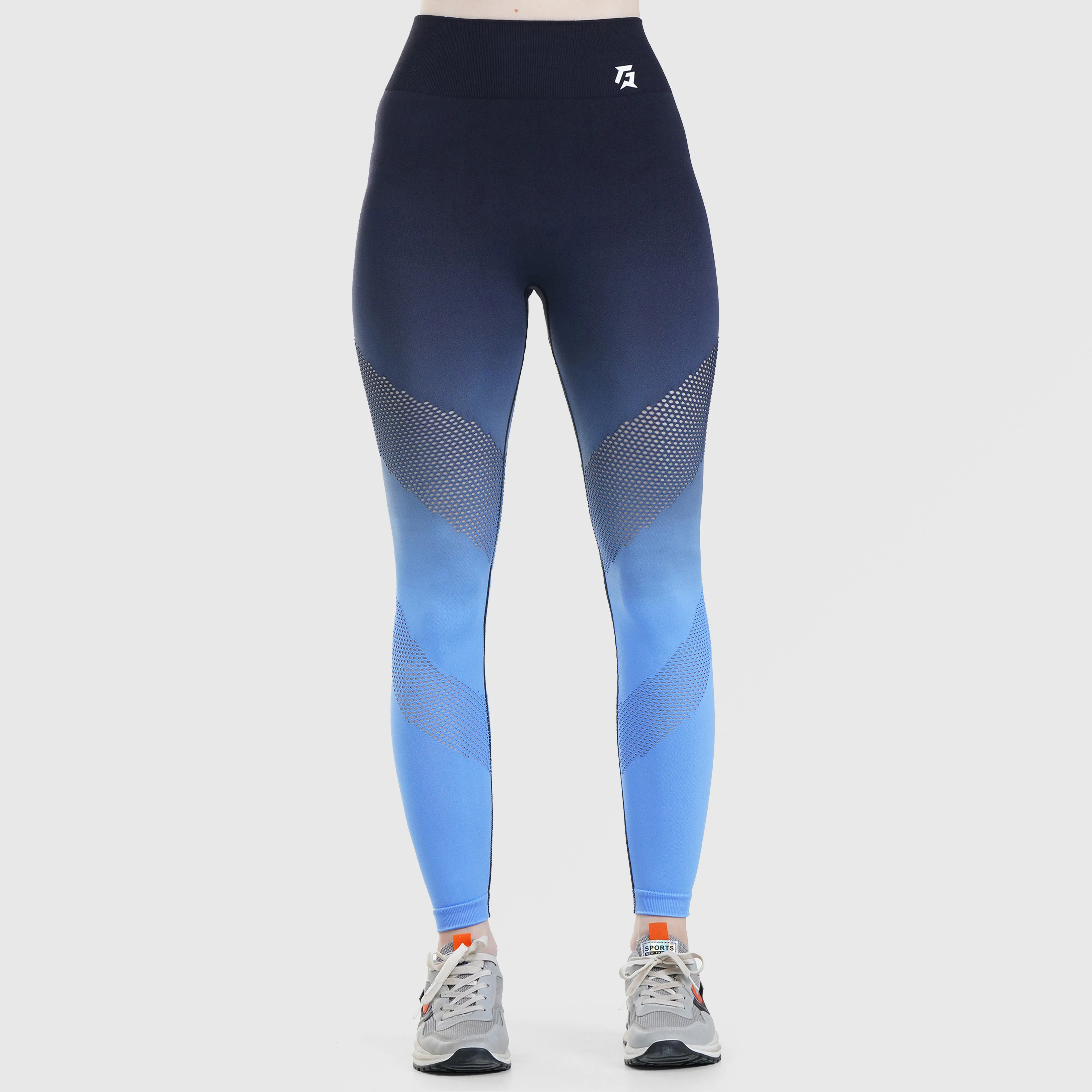 Futuristic Breathable Seamless Leggings (Blue)