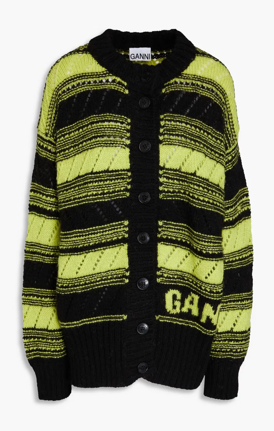 Ganni  |Casual Style Wool Bi-color Long Sleeves Office Style