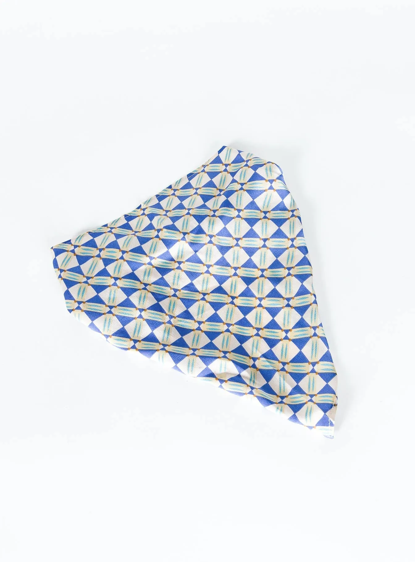 Gilda Hair Scarf Blue Geo