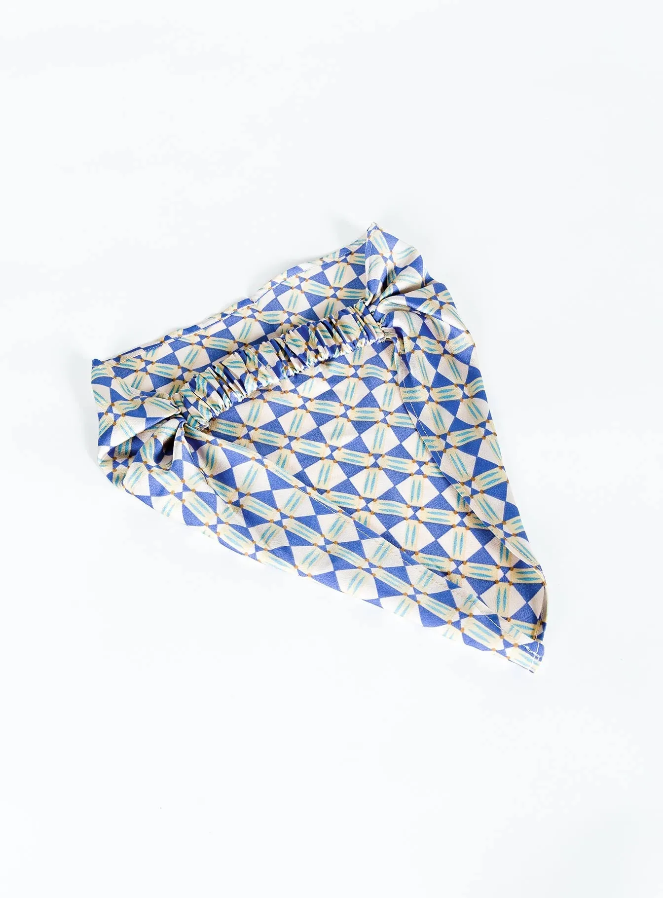 Gilda Hair Scarf Blue Geo