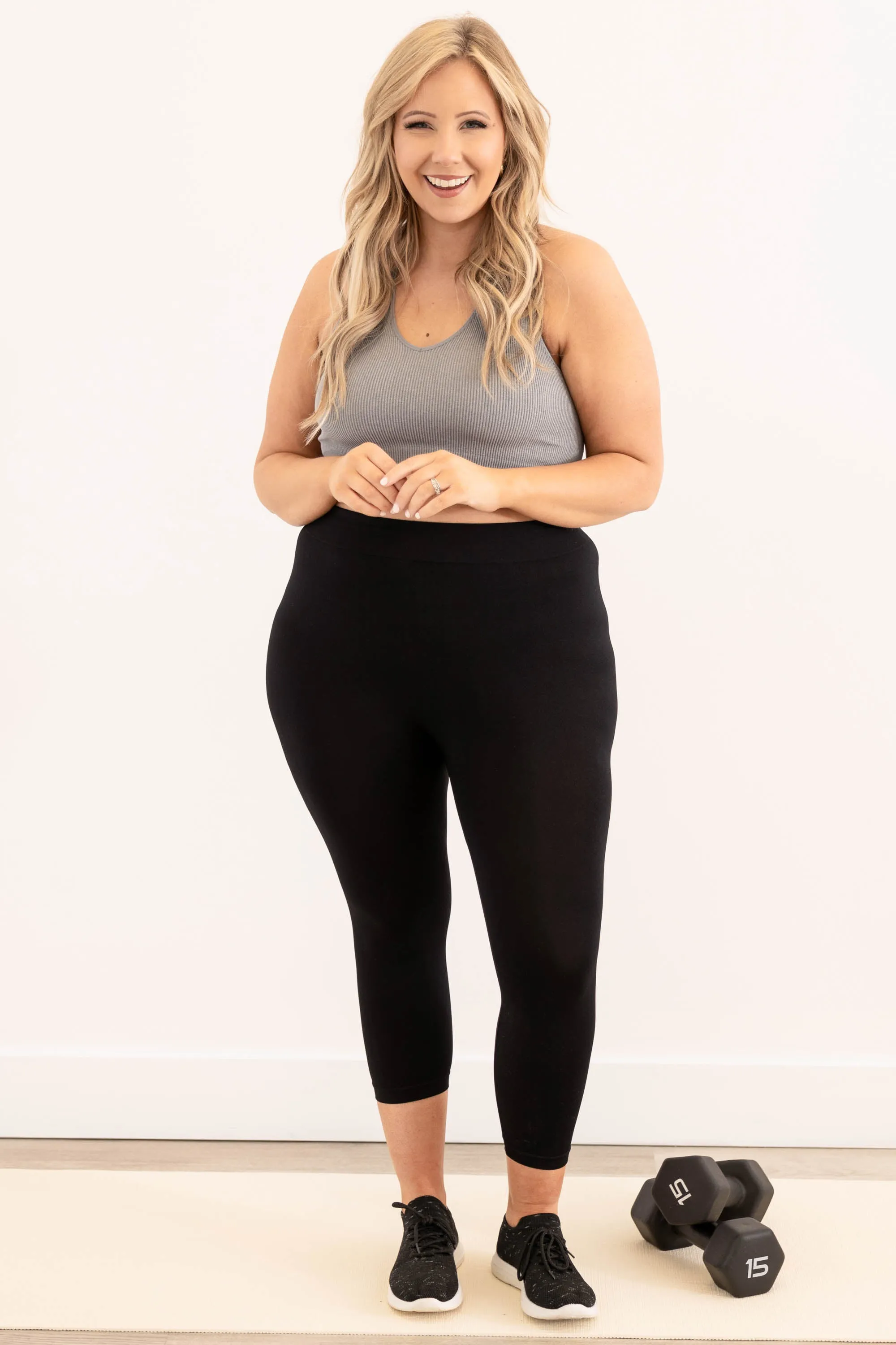 Girl Next Door Leggings Cropped, Black