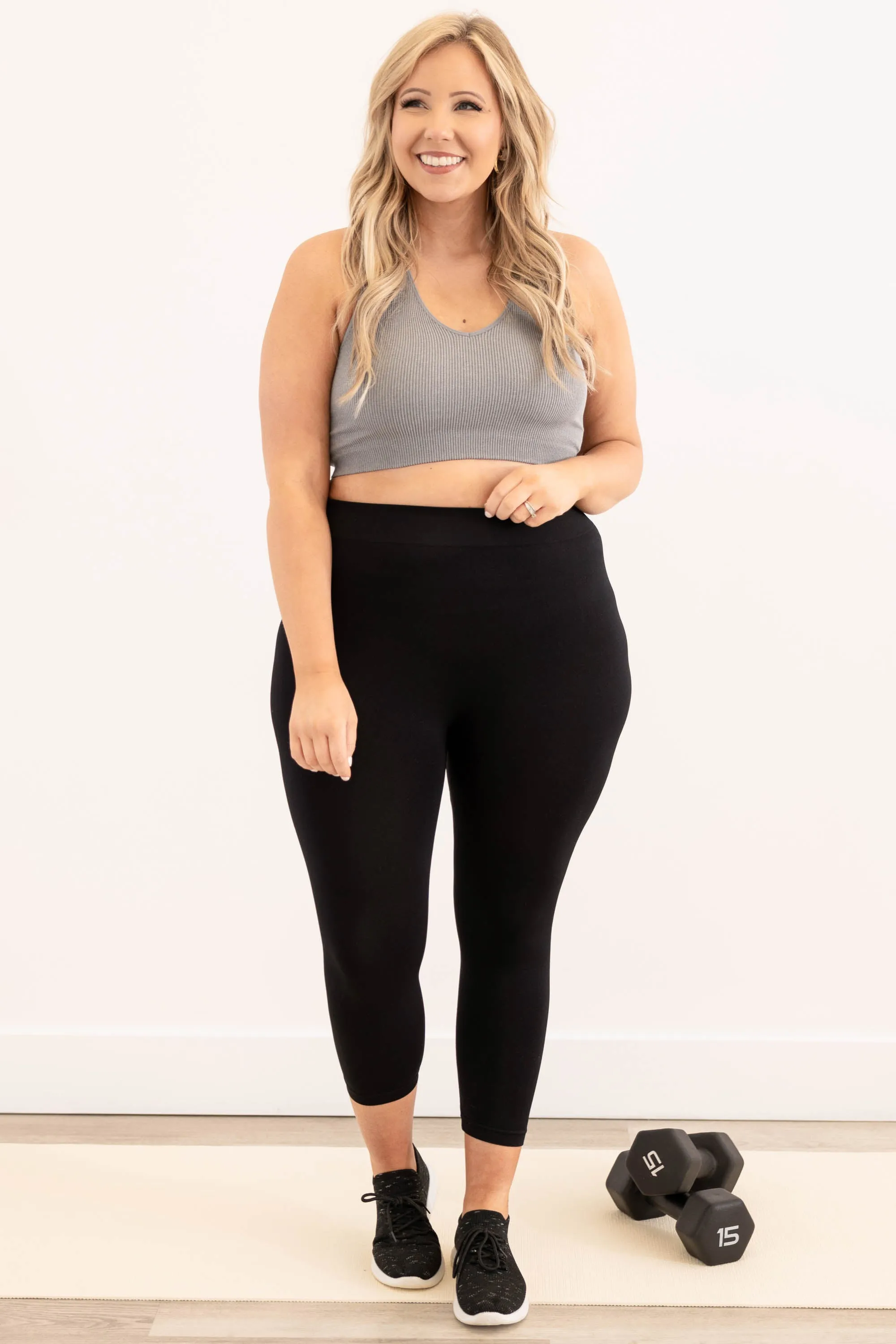 Girl Next Door Leggings Cropped, Black