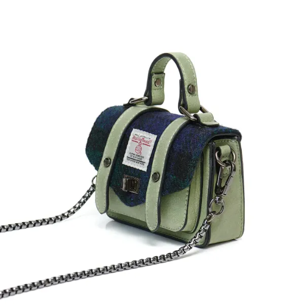 Islander Tartan Wee Satchel with Harris Tweed