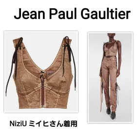 JeanPaul GAULTIER  |Lace-up Casual Style Denim Sleeveless Street Style Plain