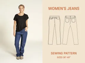 Jeans Printed Pattern - Women's sizes 26 - 40