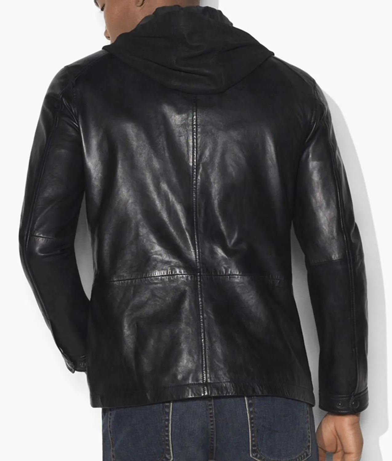 John Diggle Black Hooded Leather Jacket - Biker Jacket