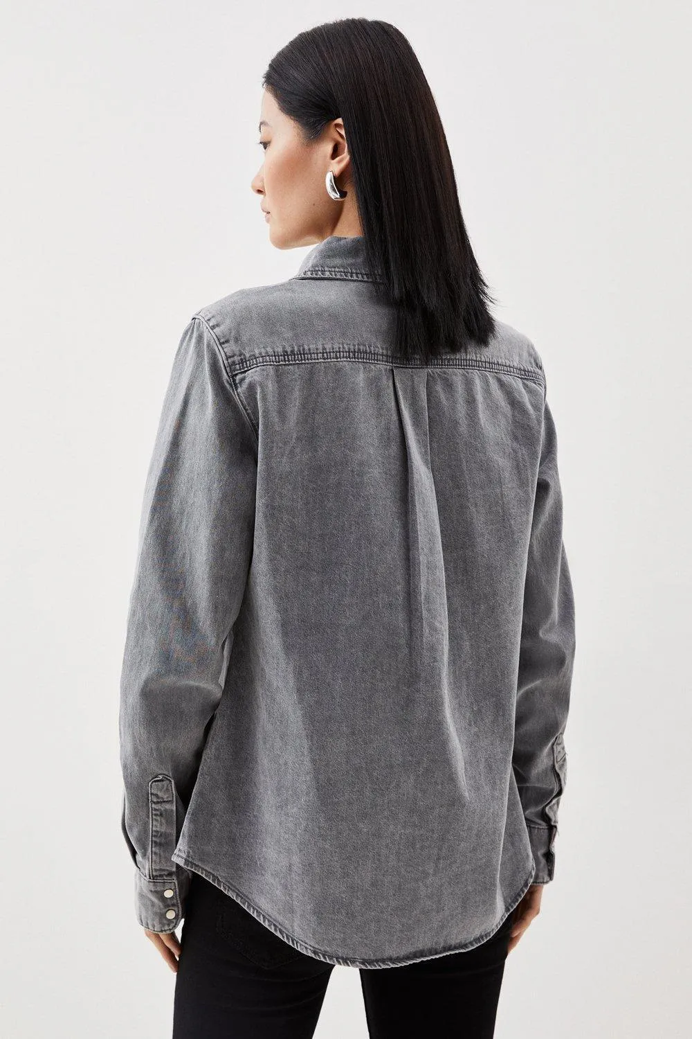 Karen Millen  |Casual Style Denim Long Sleeves Cotton Super-long Sleeves