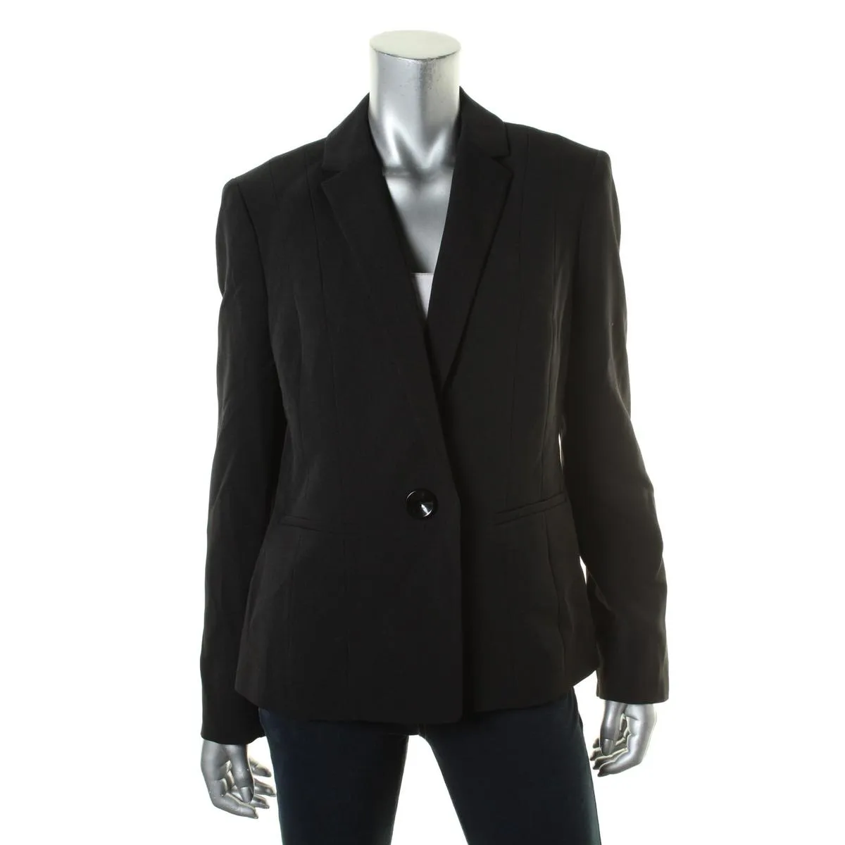 Kasper Womens Ponte Button Close Blazer