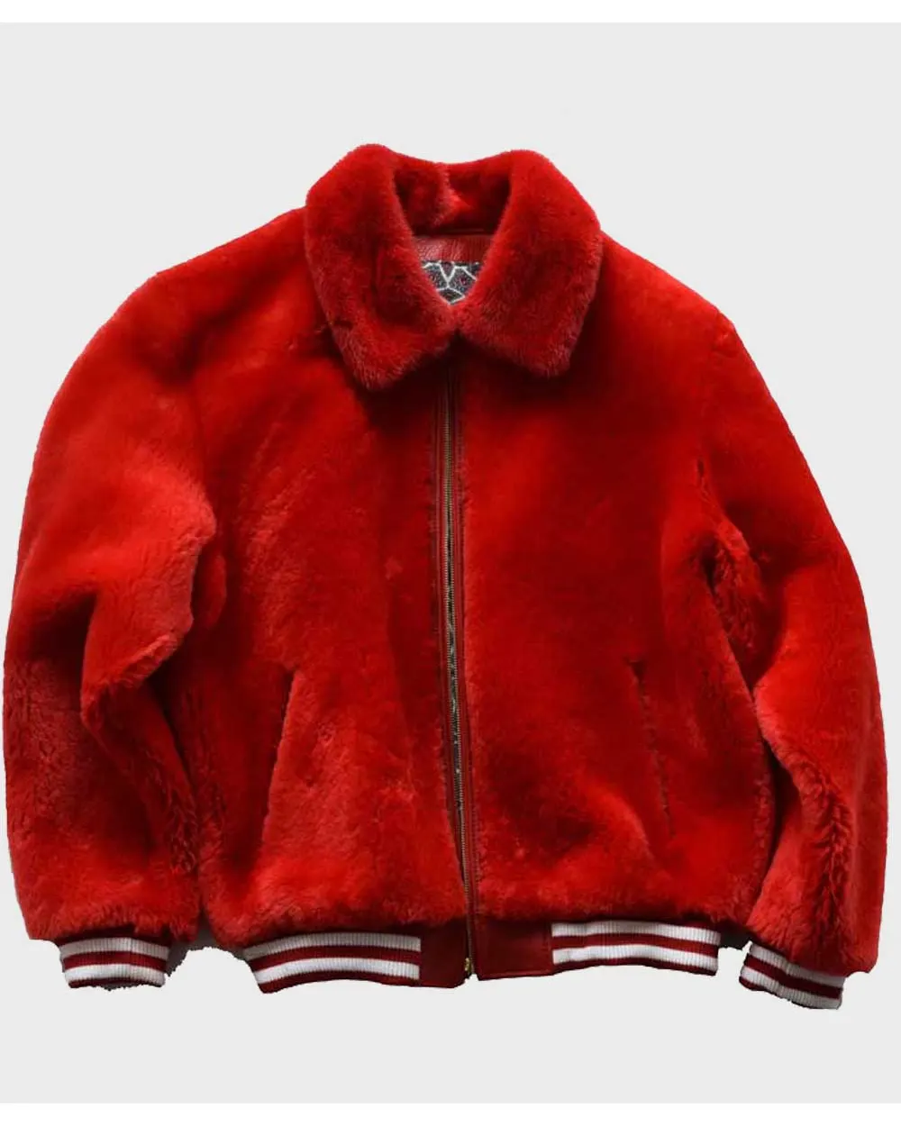 Kayla Red Fur Sheep Bomber Jacket | William Jacket