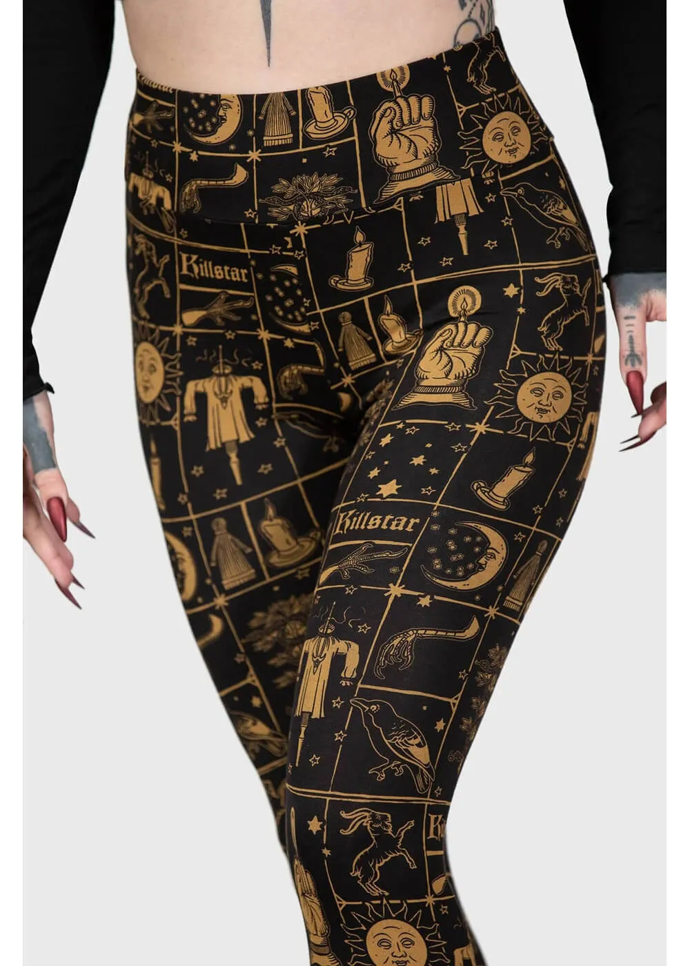 Killstar Folk Horror Leggings Black