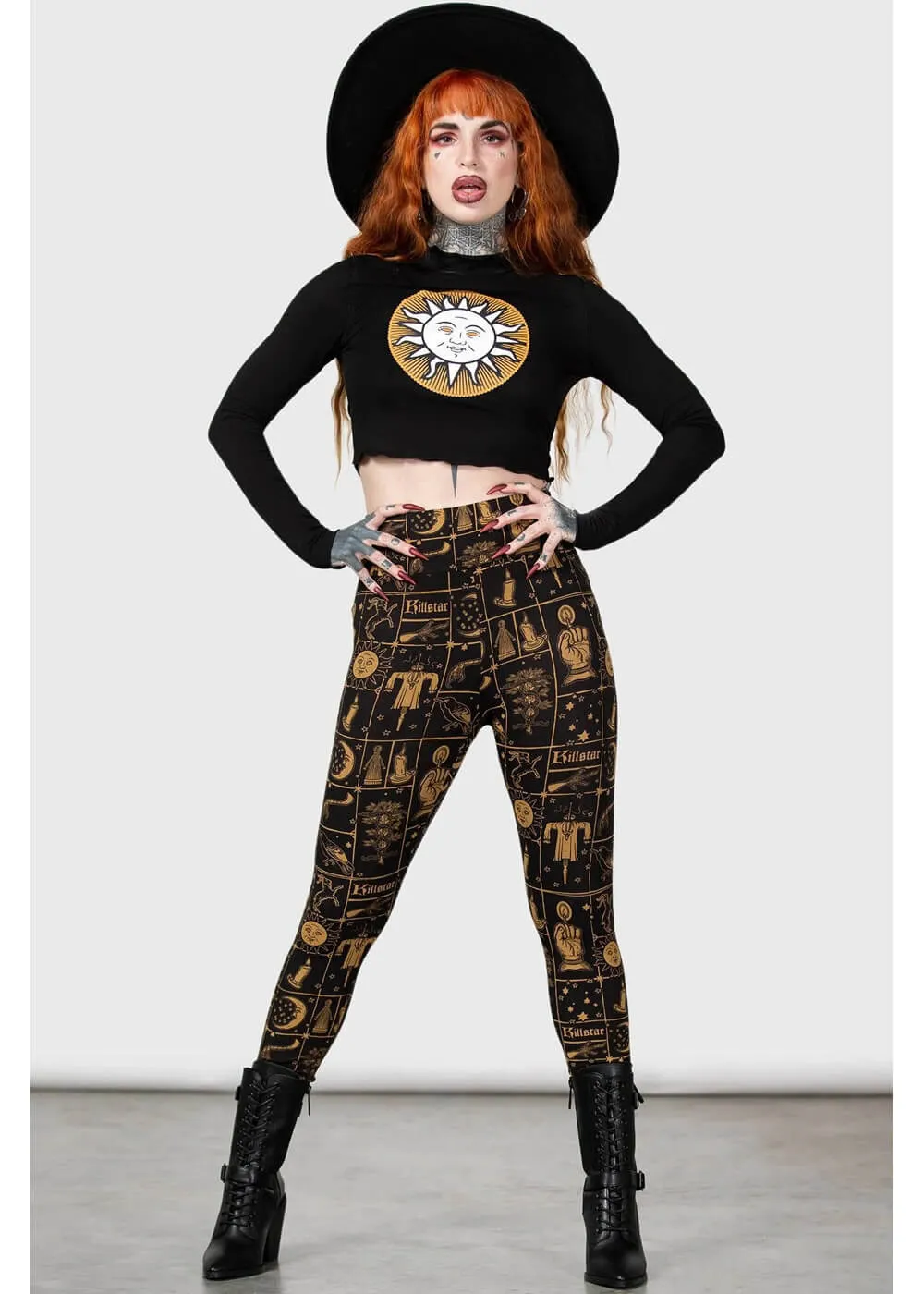 Killstar Folk Horror Leggings Black