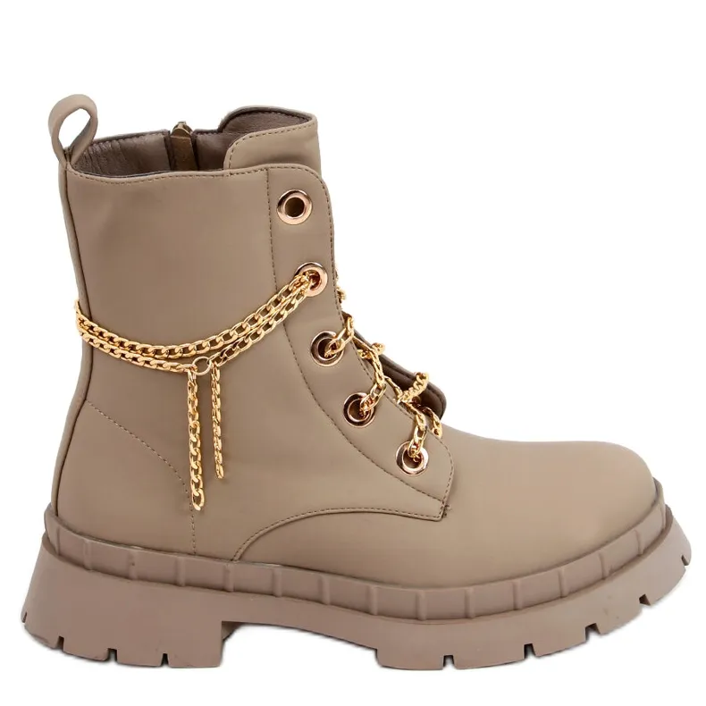 Lace-up boots Lohan Apricot beige