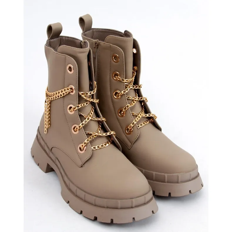 Lace-up boots Lohan Apricot beige