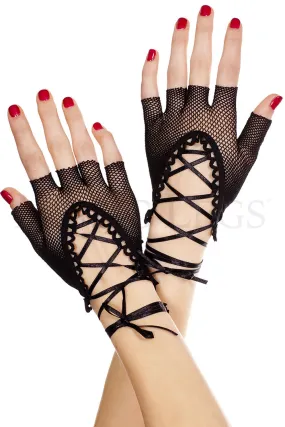 Lace Up Wrist Fishnet Fingerles