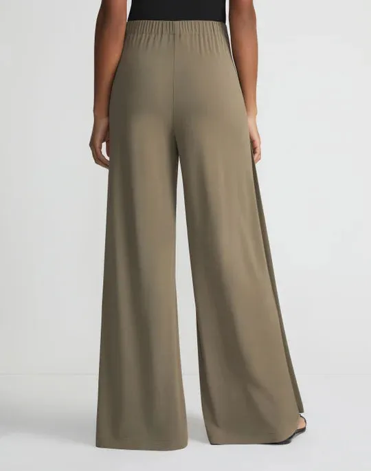 Lafayette 148 Pull On Franklin Wide Leg Pant in Concrete