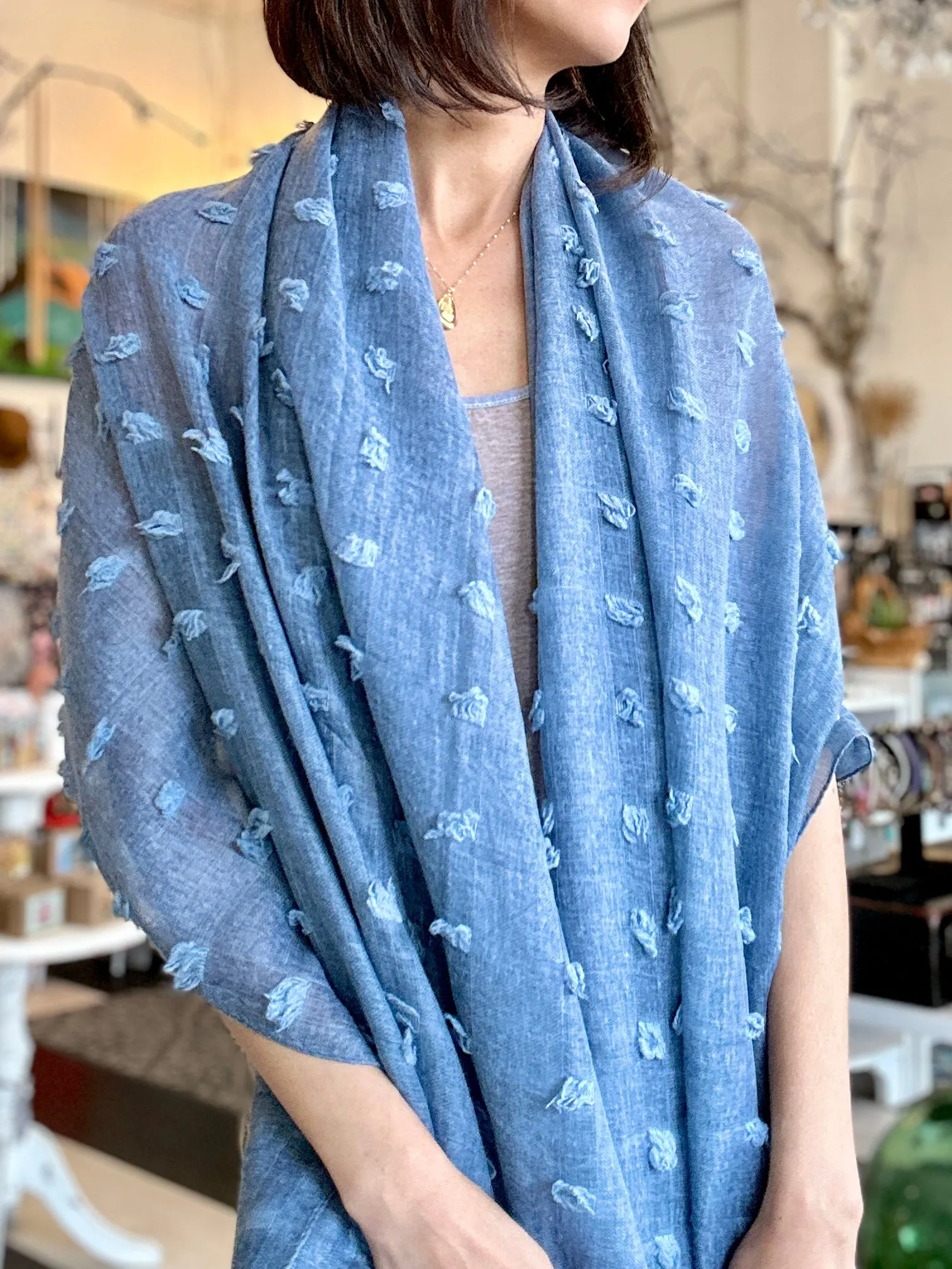 Linen Featherlight Scarf Wrap/ Shawl