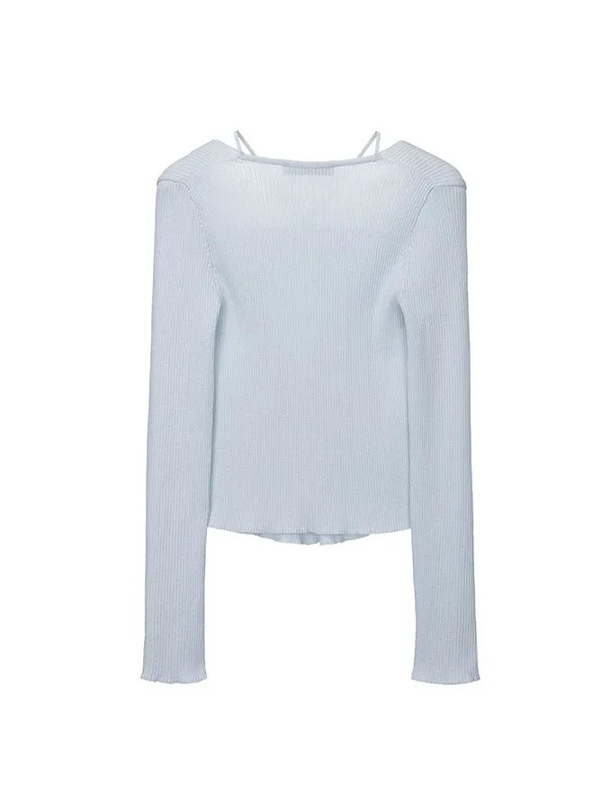 LOEUVRE  |Casual Style Blended Fabrics Long Sleeves Plain Cotton