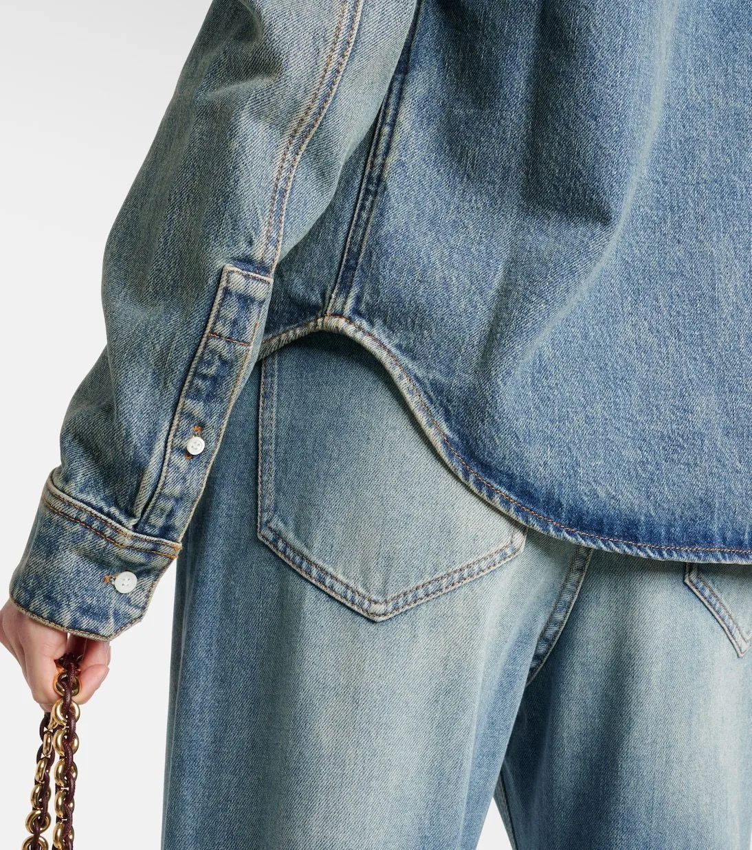 LOEWE  |Lace-up Casual Style Denim Blended Fabrics Street Style