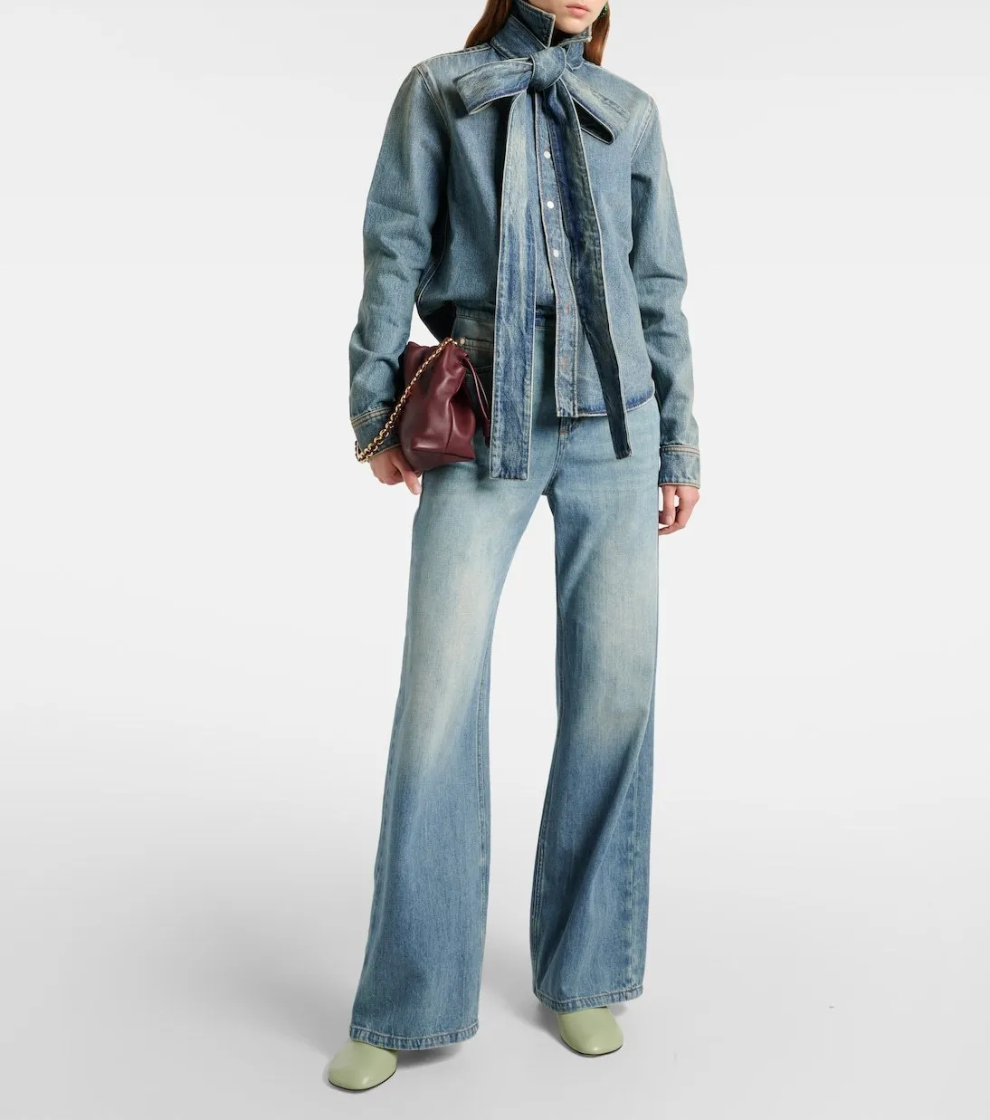 LOEWE  |Lace-up Casual Style Denim Blended Fabrics Street Style