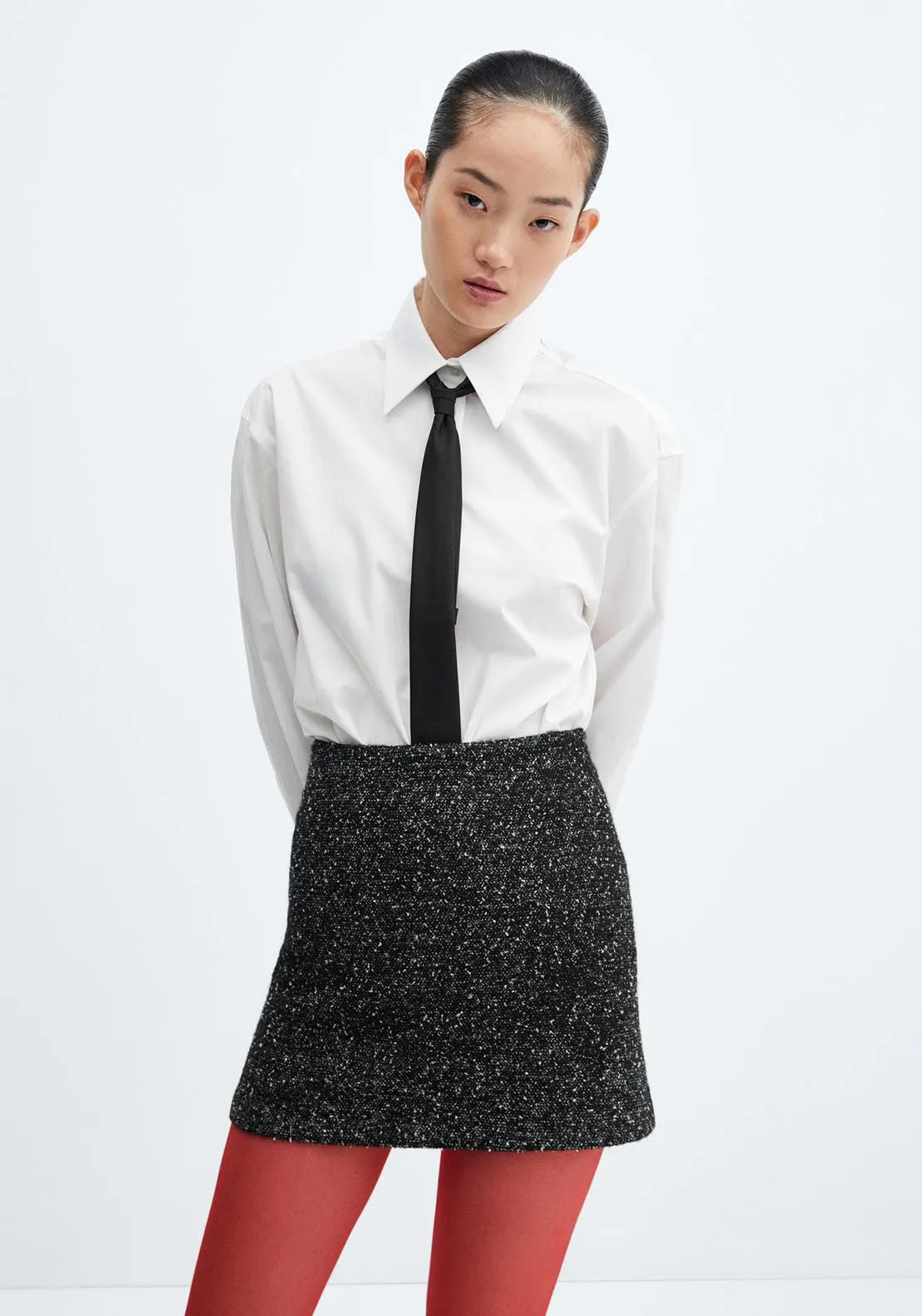 Marbled tweed skirt