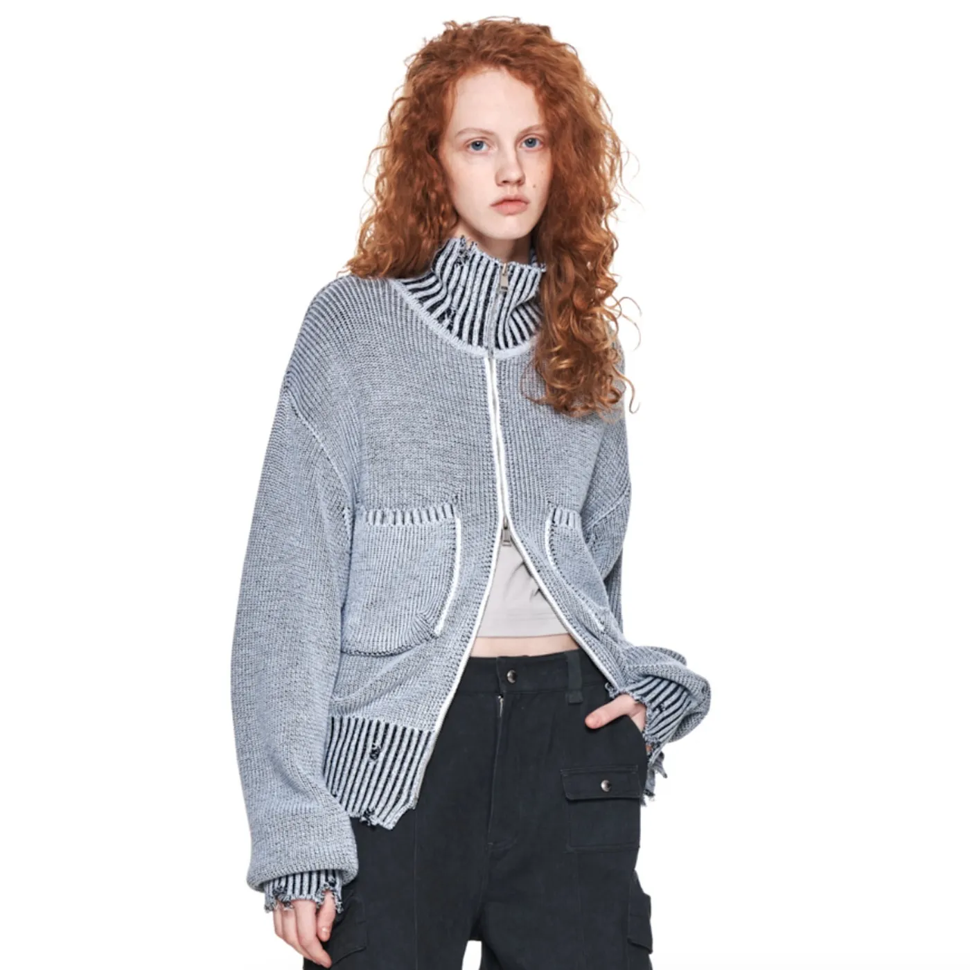 Matin Kim  |Casual Style Wool Rib Street Style Long Sleeves Plain