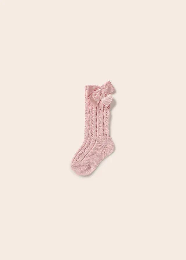 Mayoral Knit detail socks for baby girl - Rose