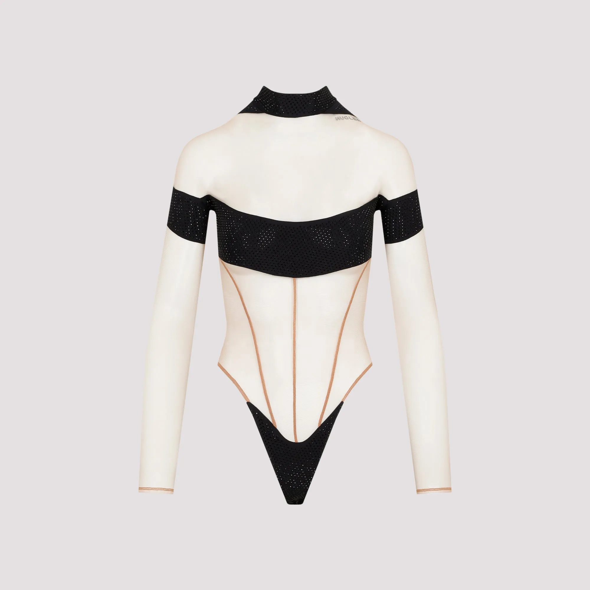 MUGLER LONG SLEEVES ILLUSION BODYSUIT