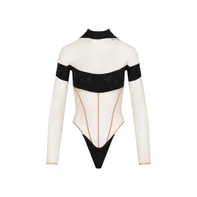 MUGLER LONG SLEEVES ILLUSION BODYSUIT