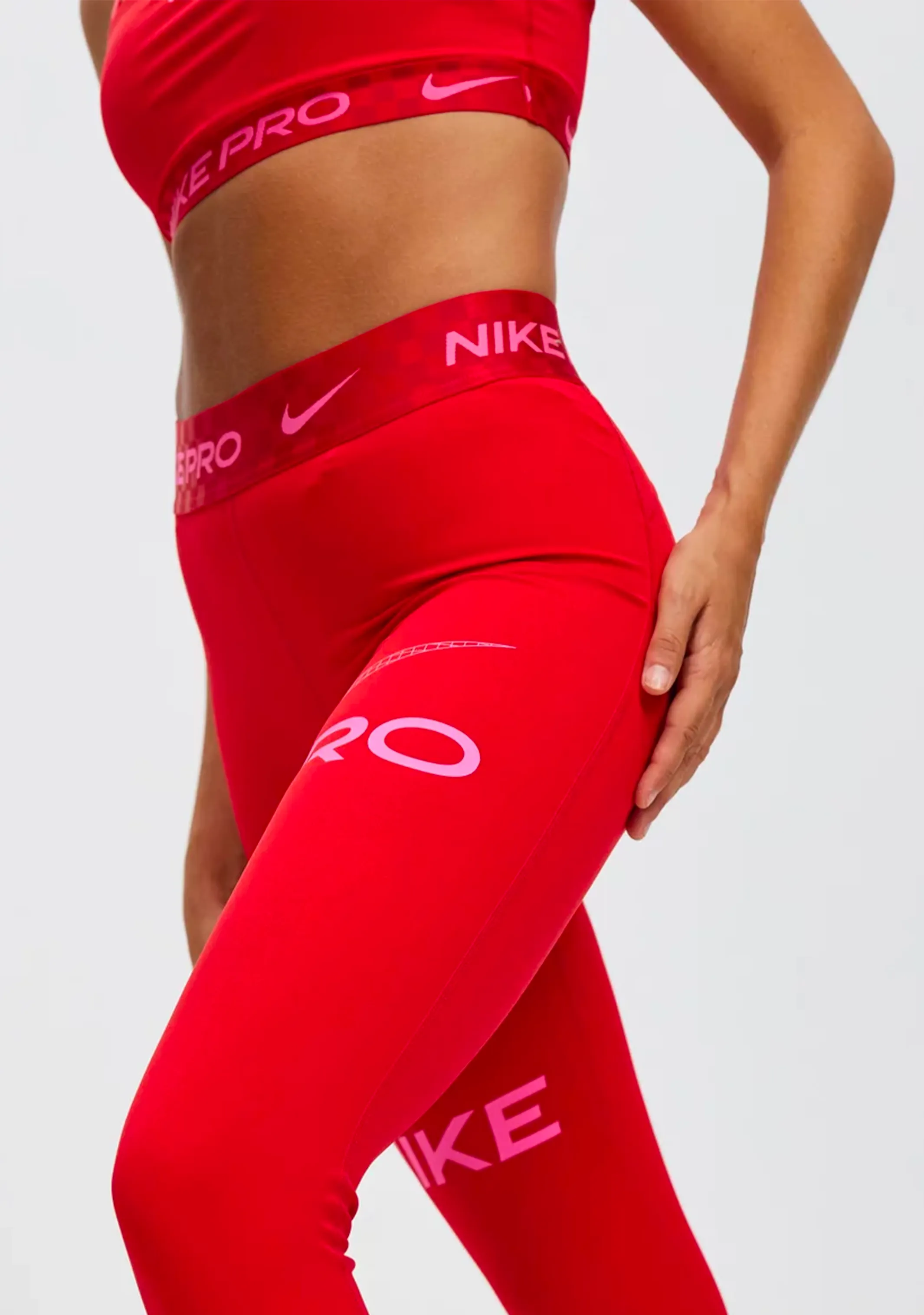 Nike Pro Women's Mid-Rise Full-Length Graphic Training Leggings  DX0080 657