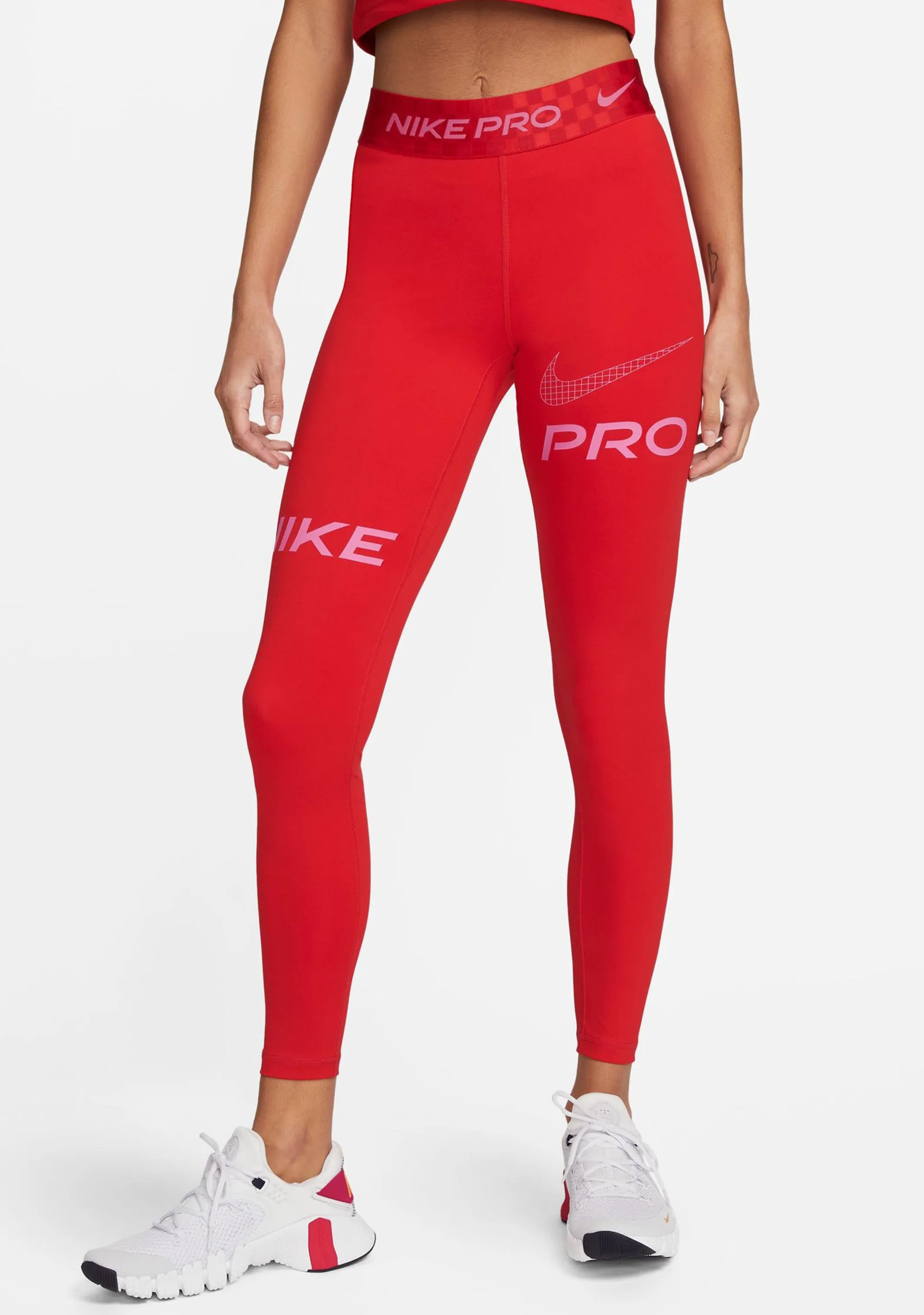 Nike Pro Women's Mid-Rise Full-Length Graphic Training Leggings  DX0080 657