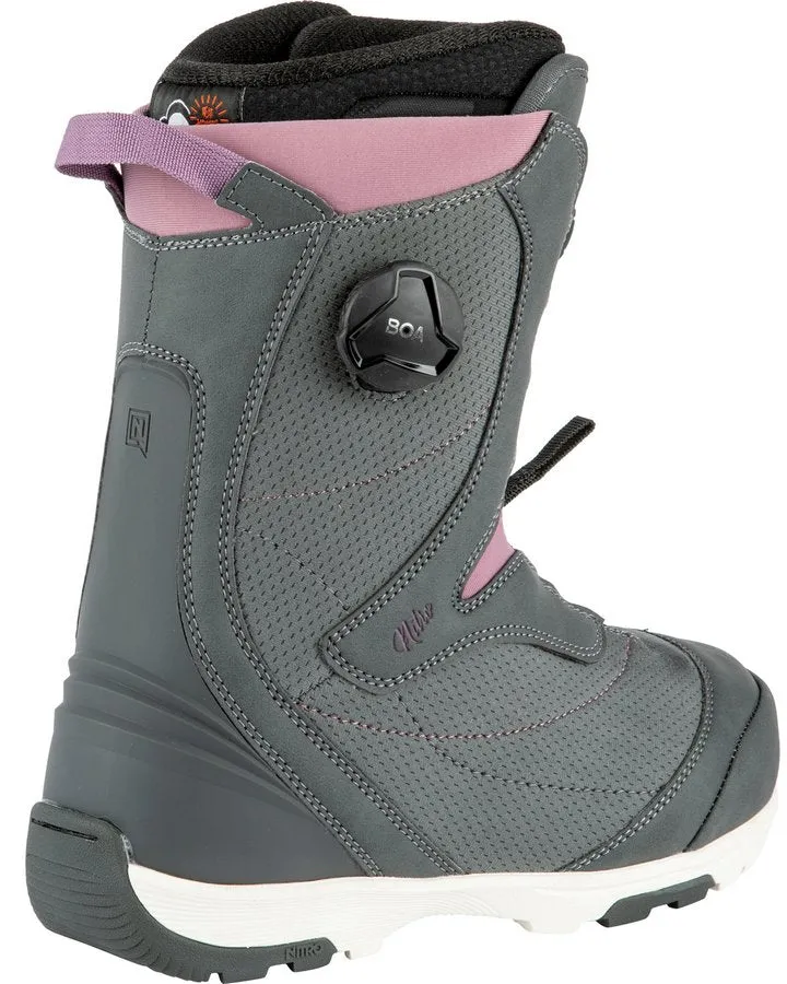 Nitro Cypress BOA Dual Womens Snowboard Boots - Charcoal/Purple - 2022