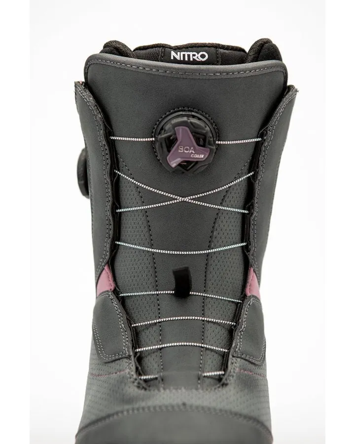 Nitro Cypress BOA Dual Womens Snowboard Boots - Charcoal/Purple - 2022