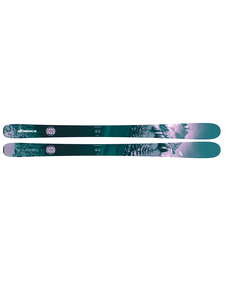 Nordica Santa Ana 88 Womens Skis - Pink / Metallic Green - 2024