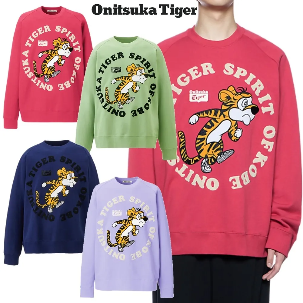 Onitsuka Tiger  |Crew Neck Unisex Street Style Long Sleeves Plain