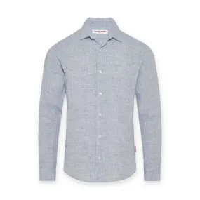 Orlebar Brown - Giles Linen TF Shirt in Navy/White