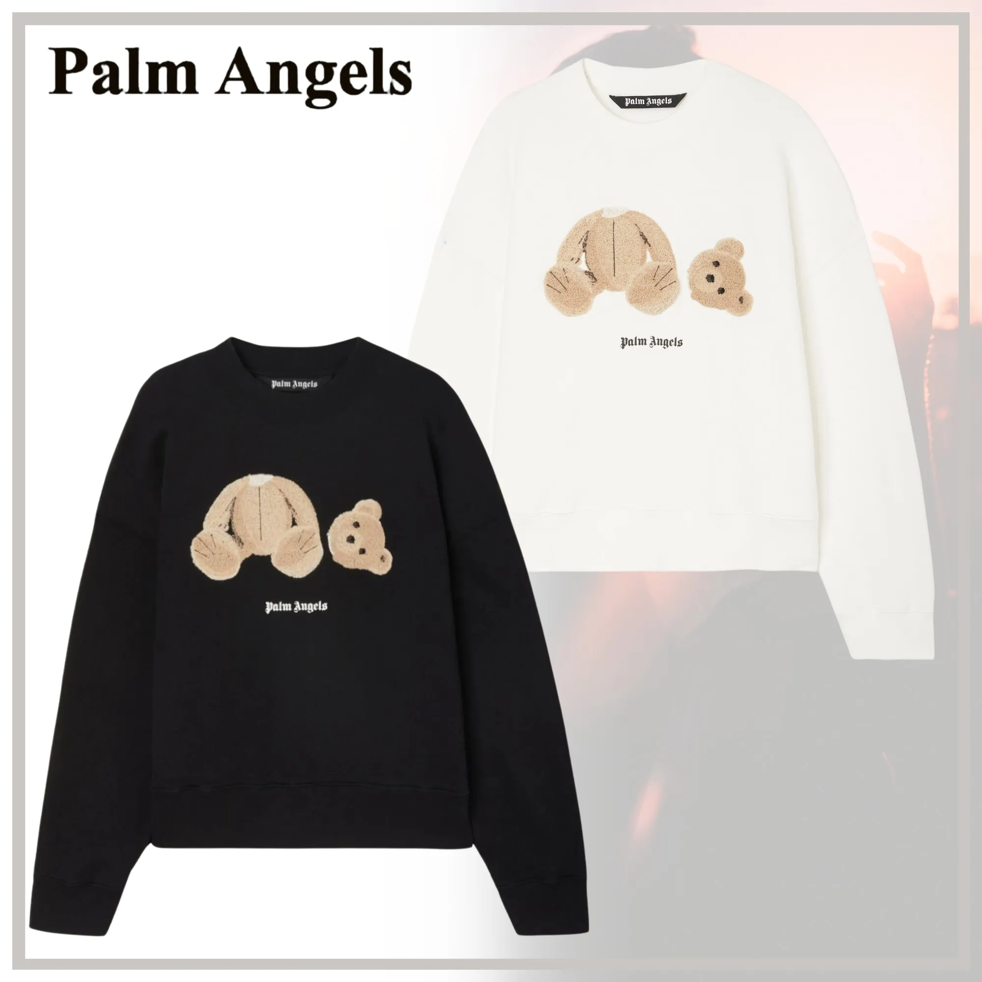 Palm Angels  |Crew Neck Unisex Street Style Long Sleeves Plain Cotton