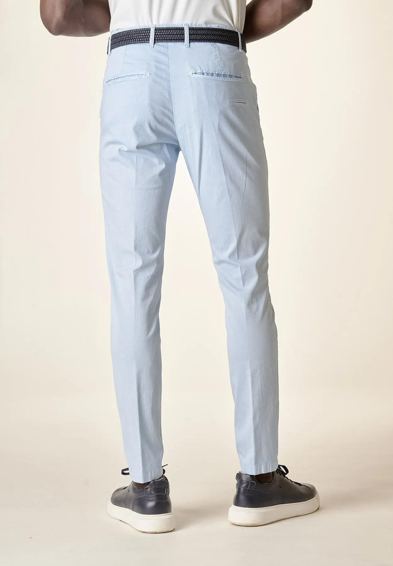 Pantalone azzurro chiaro armatura cotone stretch slim fit