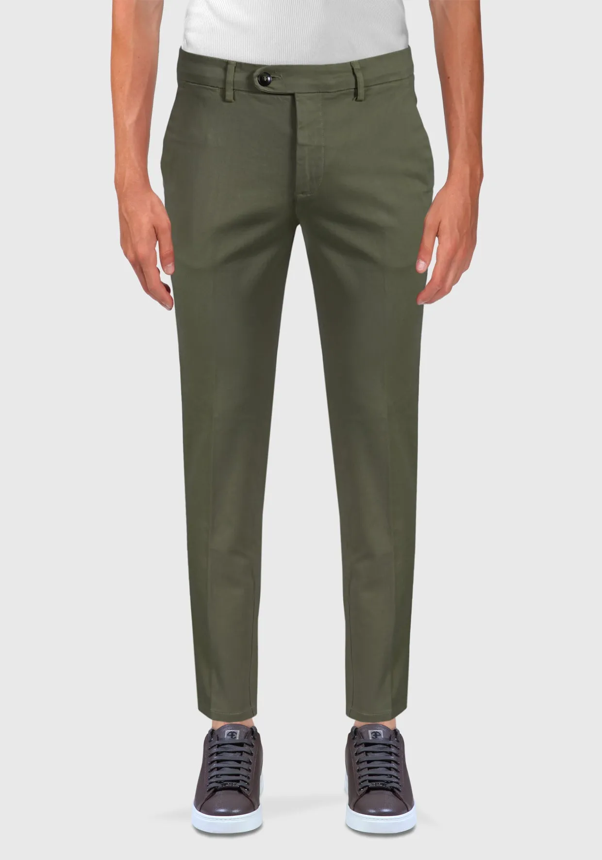 Pantalone Chinos Tasca America Cotone caldo - Militare