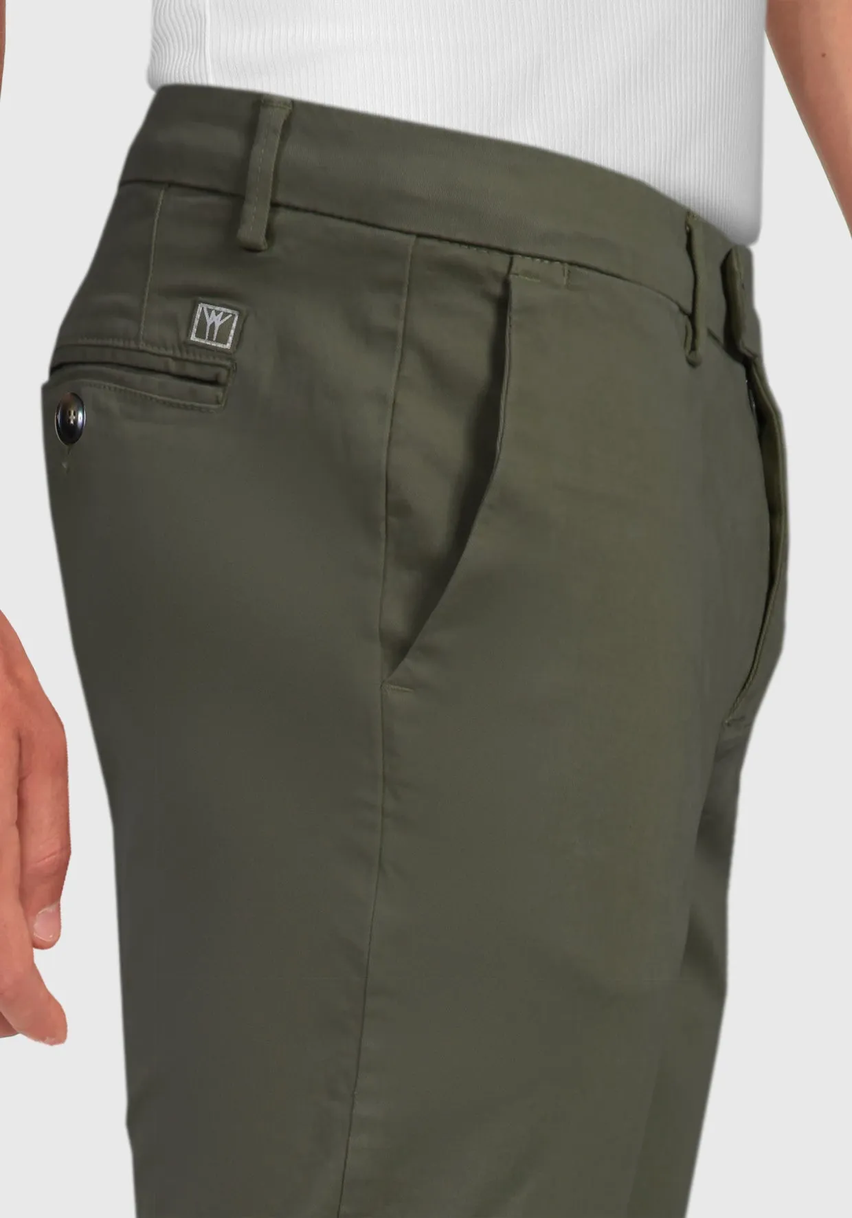 Pantalone Chinos Tasca America Cotone caldo - Militare