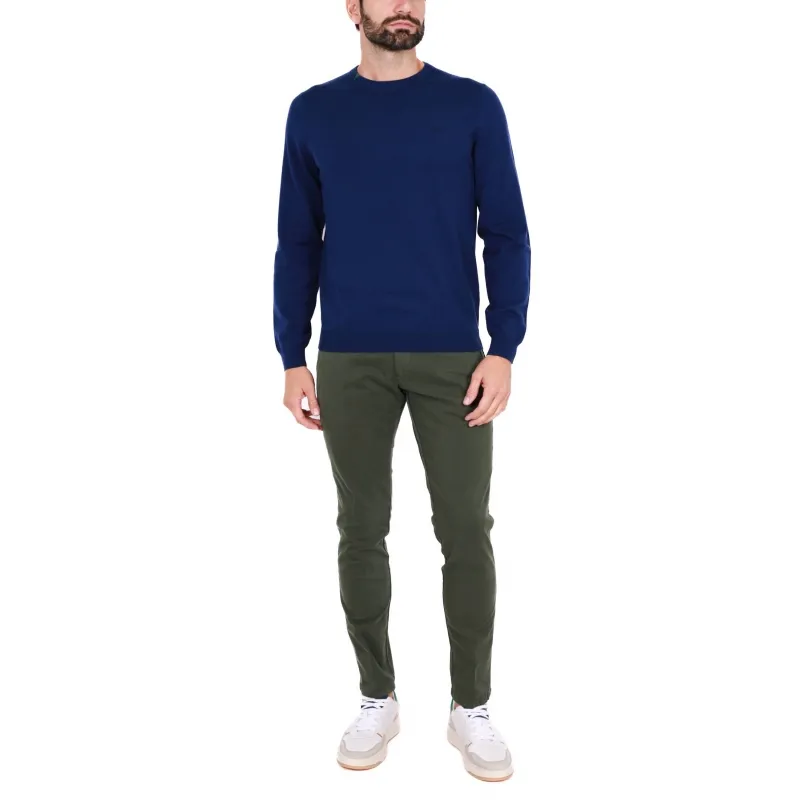 PANTALONE UOMO CHINOS IN GABARDINE DI COTONE, VERDE