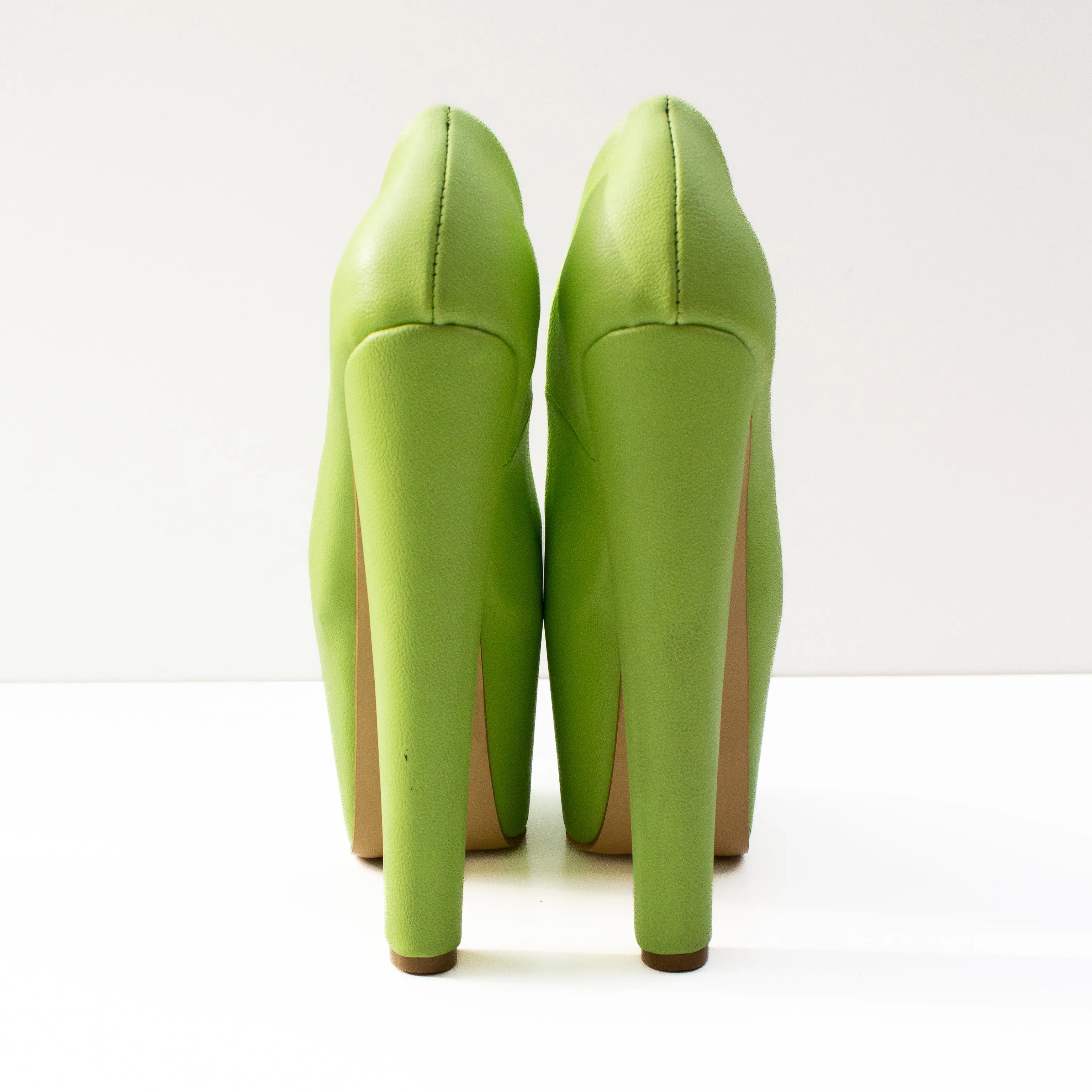 Pistachio Green Chunky Platform Heels