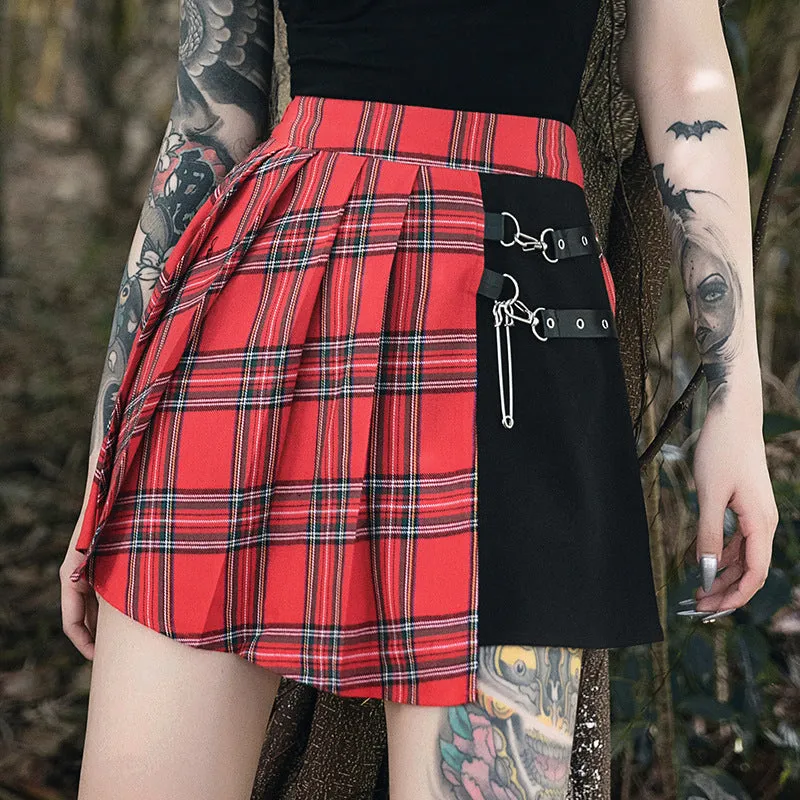 Plaid Punk Pleated Skirt