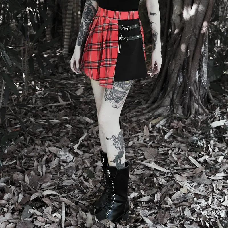 Plaid Punk Pleated Skirt