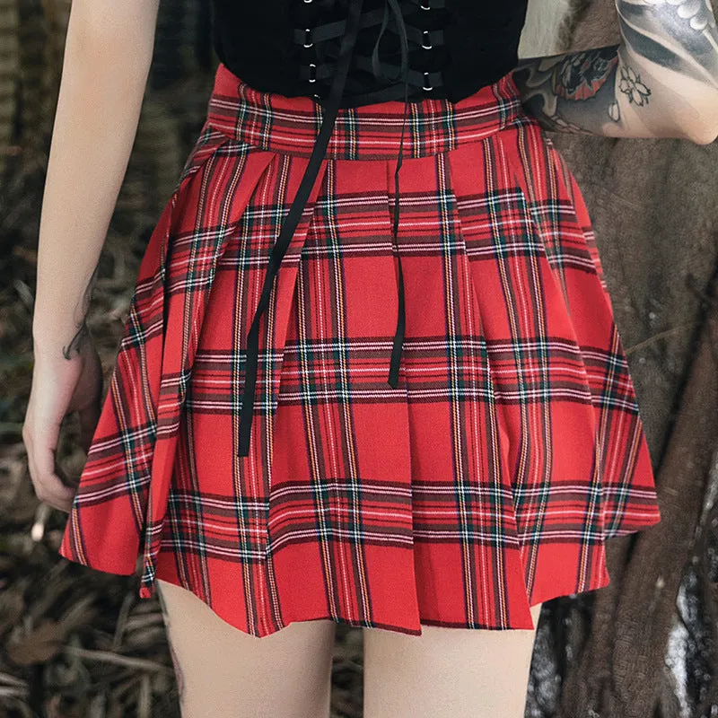 Plaid Punk Pleated Skirt