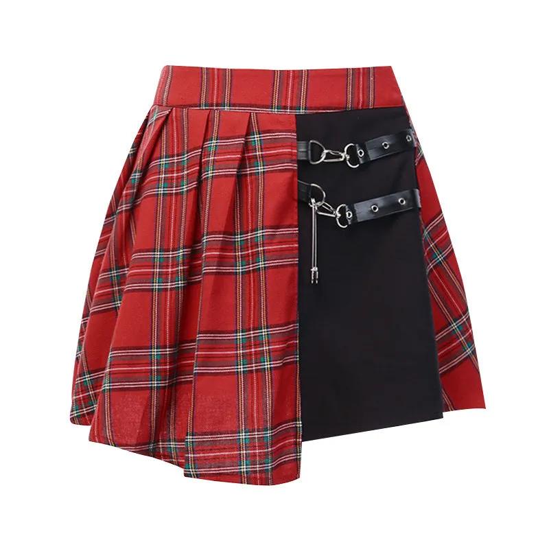 Plaid Punk Pleated Skirt