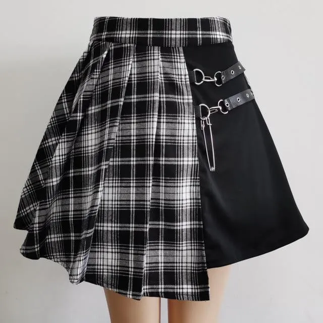 Plaid Punk Pleated Skirt