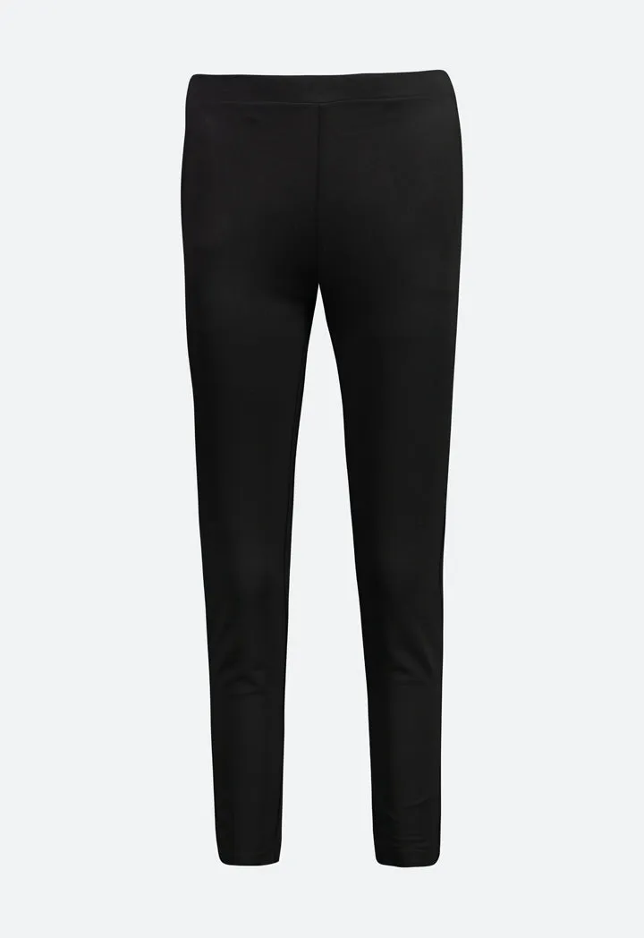 Plain Fitted Stretch Pants