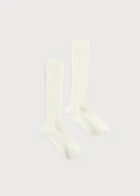 Ribbed Knitted Knee Socks in Cream (3mths-8yrs)