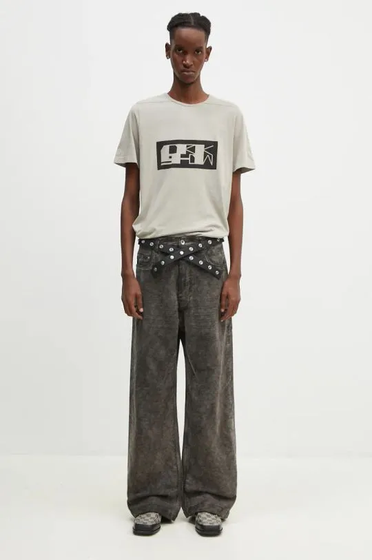 Rick Owens cotton trousers Geth Jeans gray color DU02D2351.MO